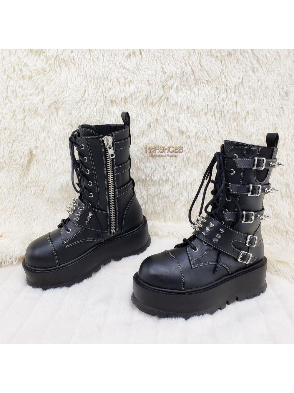 Spiked Strap Goth Punk Platform Boots Slacker 165